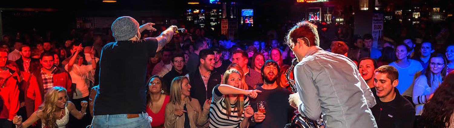 Howl at the Moon - Concert crowd and musicians viewed from stage