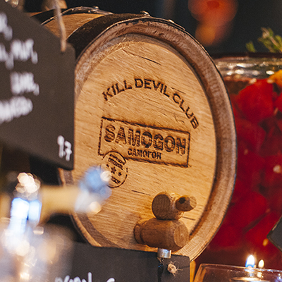 KillDevil -  Barrel with name branded on