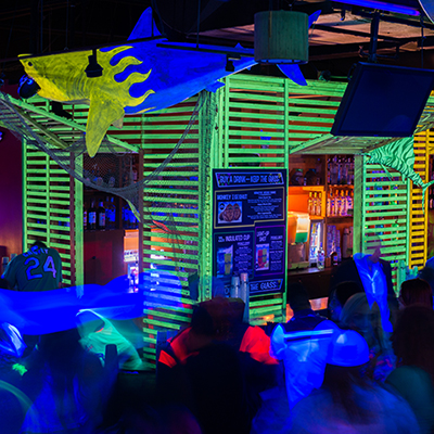 SharkBa- neon lights in the bar