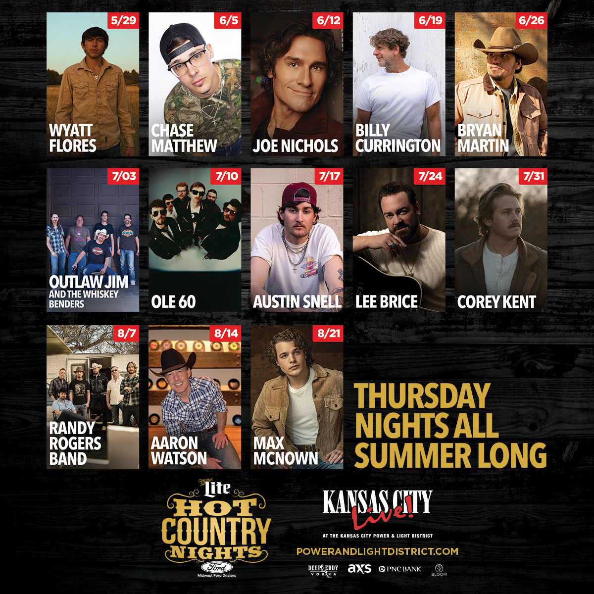 Miller Light Hot Country Nights 2025 Line-Up